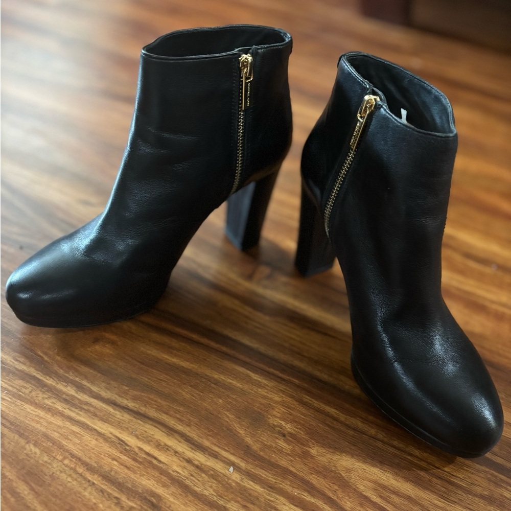 Michael Kors Black Leather Ankle Boots